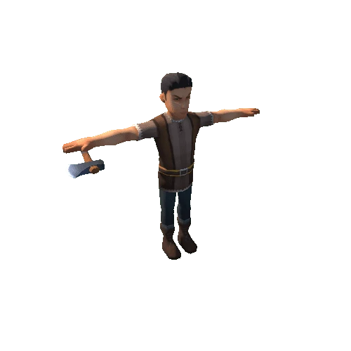 Male Peasant 03E-Axe